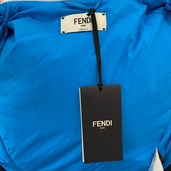 Fendi Two Tone Logo Blue White Ski Jacket EUR 38/US XS 0-2 NWT - Picture 7 of 10